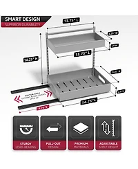 Sorbus 2 Pack 2-Tier Pull-Out Under Sink Organizer and Adhesive Tape - for Kitchen and Bathroom