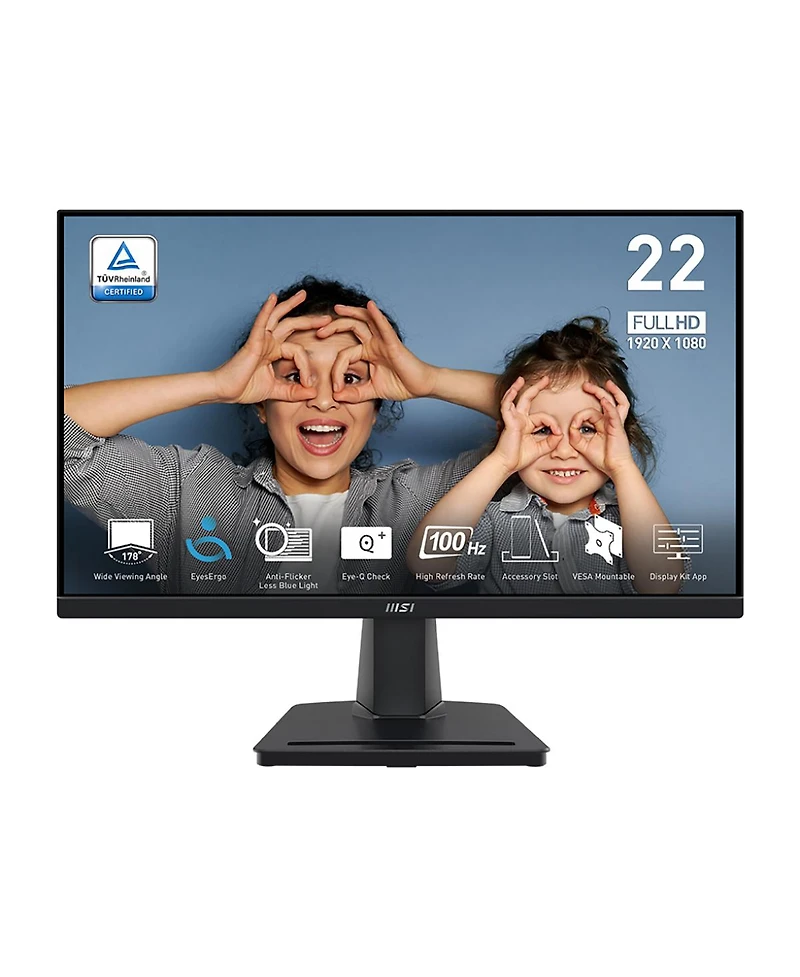 Msi Pro MP225V 21.45" 16:9 Full Hd 100Hz Va Lcd Monitor, Black