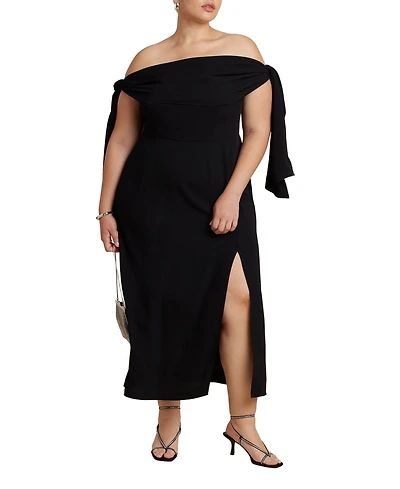 Eloquii Women's Plus Tie Detail Column Dress