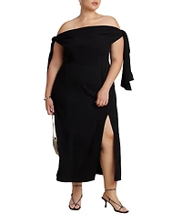 Eloquii Women's Plus Tie Detail Column Dress
