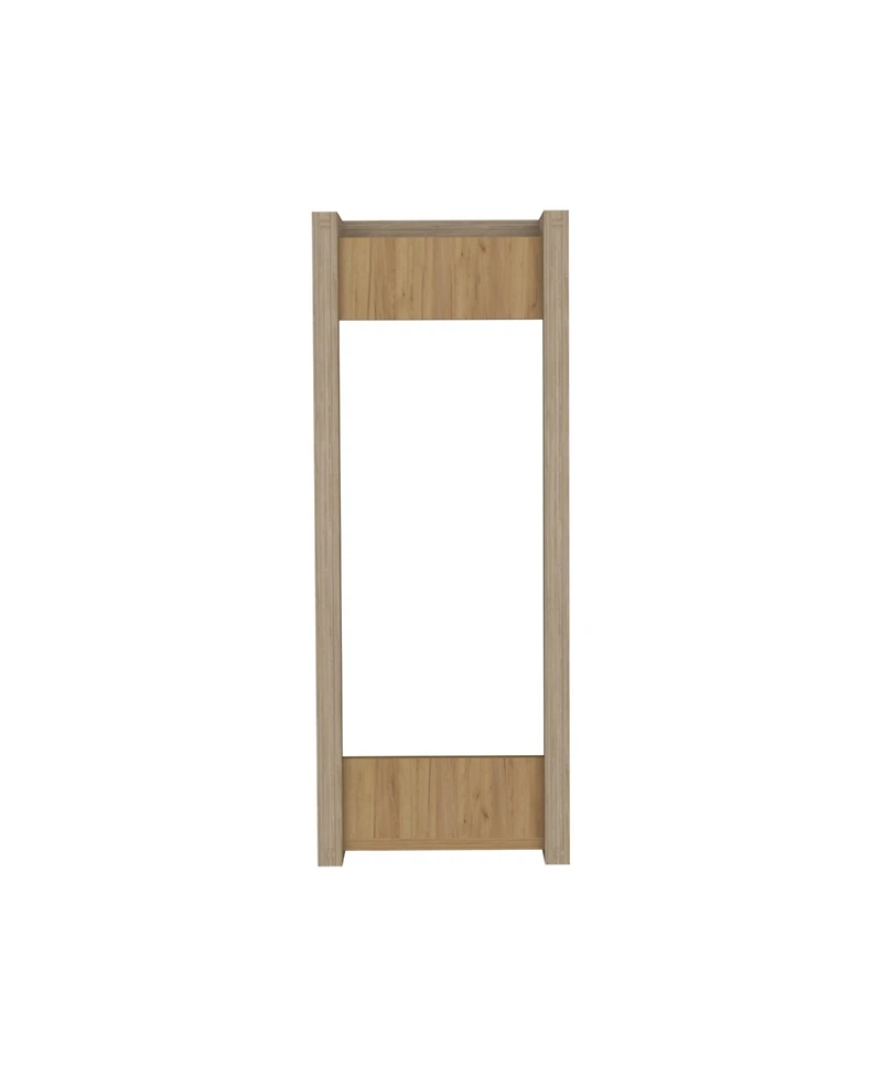 Fm Furniture Washan Towel Rack, wall-mounted design, open vertical frame, integrated lower shelf for folded towels, sturdy and lightweight structure,