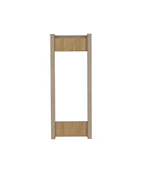 Fm Furniture Washan Towel Rack, wall-mounted design, open vertical frame, integrated lower shelf for folded towels, sturdy and lightweight structure,
