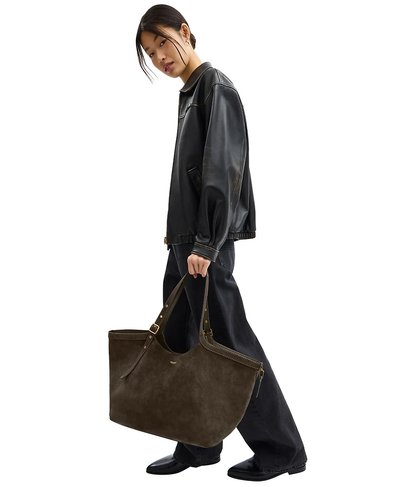 Coach Women's Suede Gramercy Medium Tote Bag