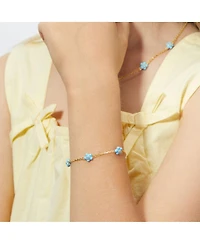 Anna Zuckerman Petit Sky Blue Daisy Bracelet