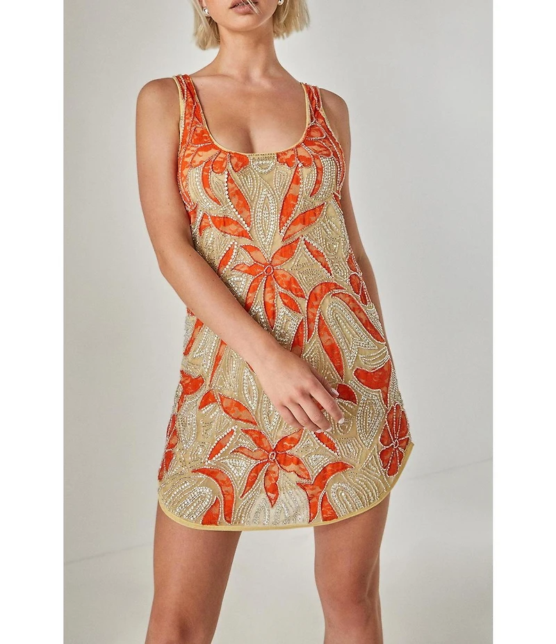 Nasty Gal Women's Retro Lace Curved Hem Mini Dress