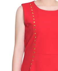 Ny Collection Petite Sleeveless Stud Front Dress