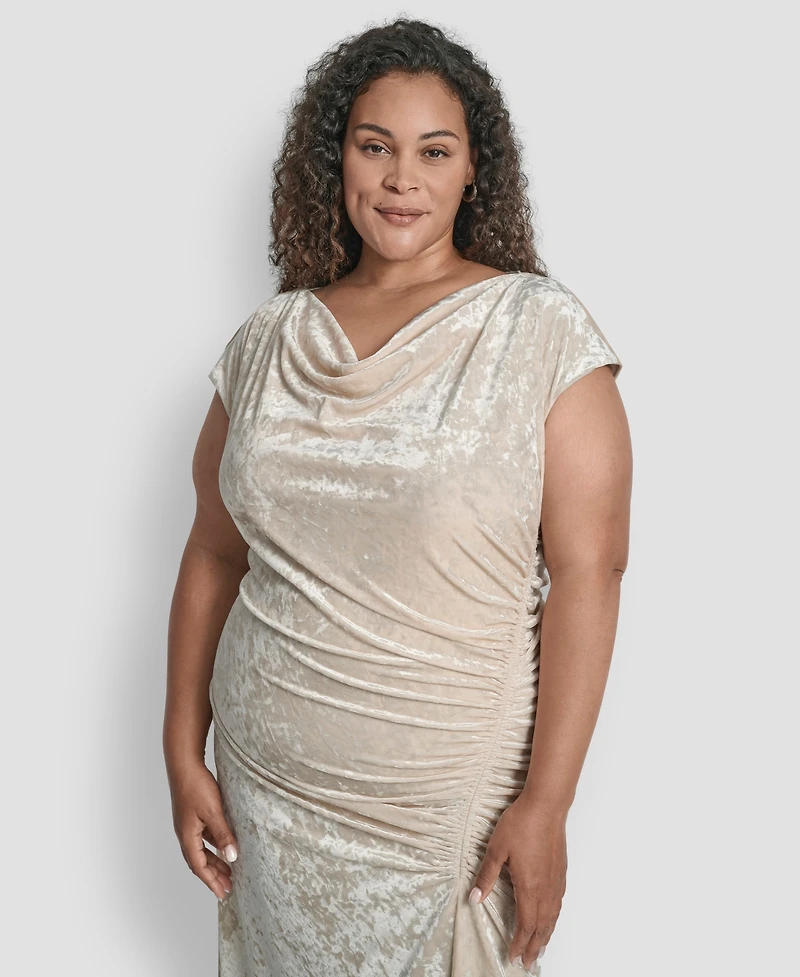 Dkny Plus Bungee Cord Ruched Midi Dress