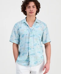Tommy Bahama Men's Sand Desert Pacific Time Linen-Blend Shirt