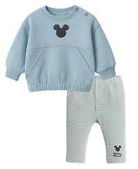 Disney Baby Boys 2-Piece Mickey Mouse Long Sleeve Sweatshirt and Pants Set