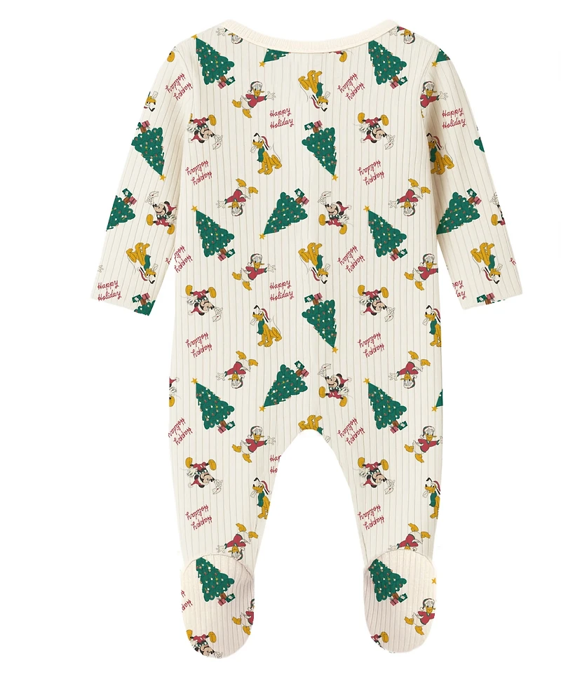 Disney Baby Boys 5-Piece Mickey and Pluto Holiday Coverall, Bodysuit, Cap, Bib Pants Set