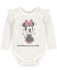 Disney Baby Girls and Boys 3-Pack Minnie Mouse Printed Bodysuits Set