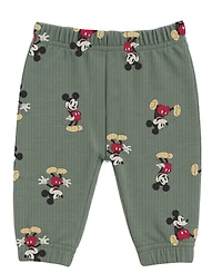 Disney Baby Boys 3-Piece Mickey Mouse Bodysuit, Hat and Pants Set