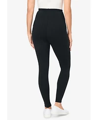 Woman Within Plus Stretch Cotton Pocket Legging