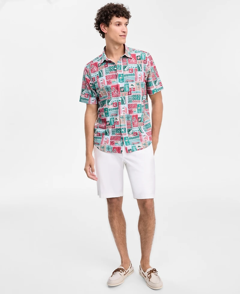 Tommy Bahama Men's Coast Gift Wrap-Print Short-Sleeve Shirt