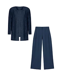 Woman Within Women's Plus 3-Piece Lace Jacket/Tank/Pant Set