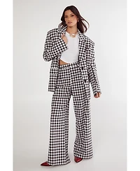 Nasty Gal Women's Gingham Tailored Blazer