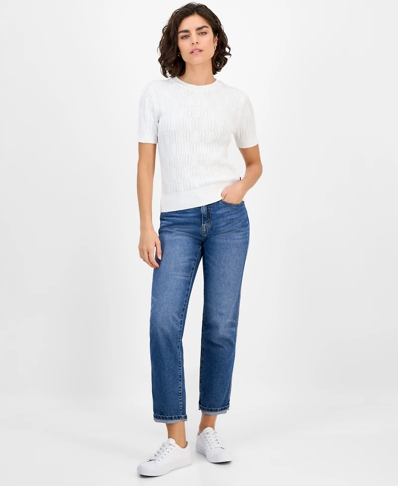 Nautica Women's Cotton Cable-Knit Sweater