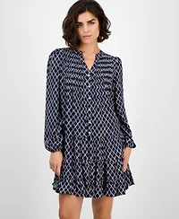 Nautica Jeans Women's Argyle Dot Tiered Dress
