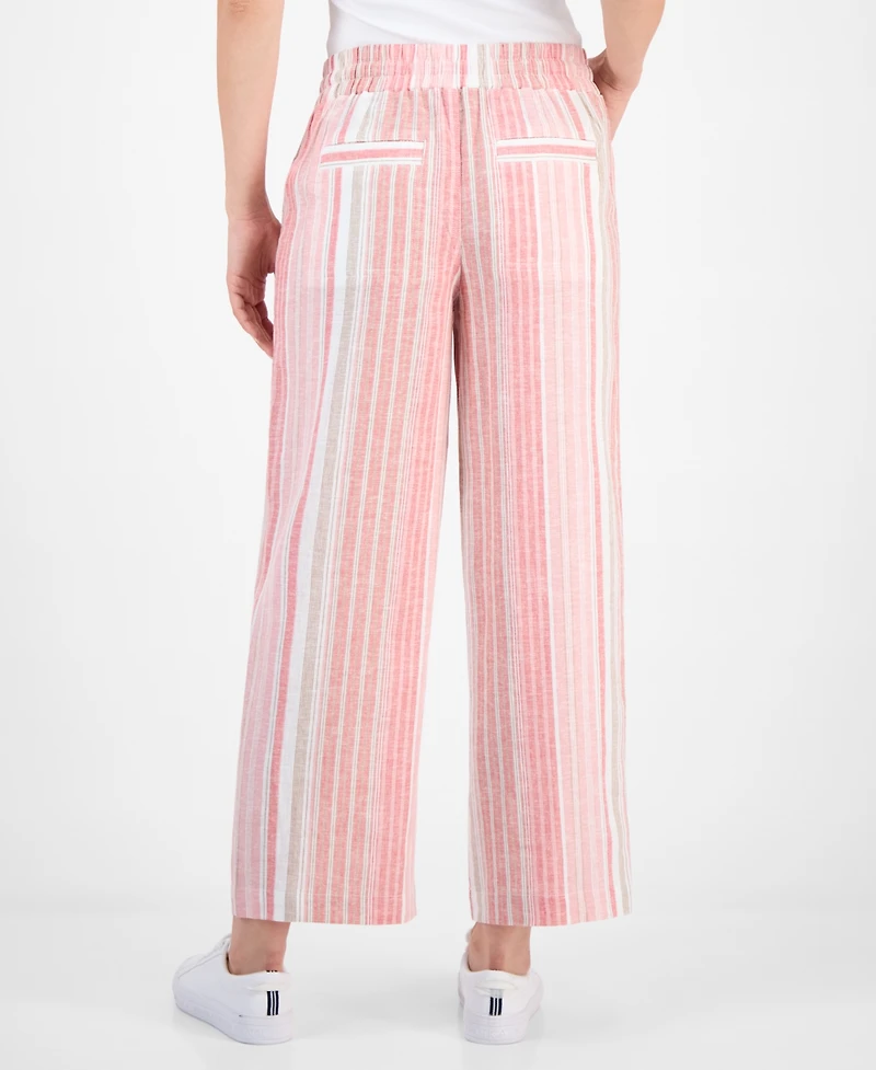Nautica Jeans Women's Striped Mid-Rise Ankle Pants