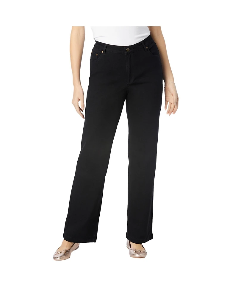 Woman Within Plus Wide-Leg Stretch Denim Jean