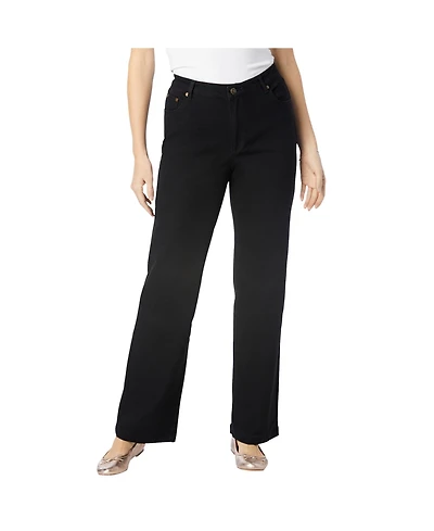Woman Within Plus Wide-Leg Stretch Denim Jean