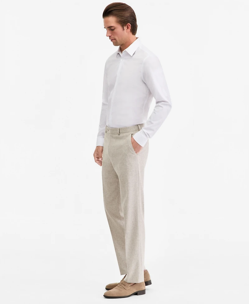 Michael Kors Men's Classic-Fit Tan Texture Suit Separate Pants