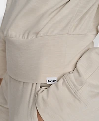 Dkny Sport Women's Space-Dyed Half-Zip Raglan-Sleeve Top
