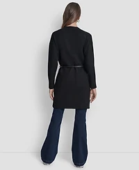 Dkny Jeans Petite Long Sleeves Cardigan with Lasso Belt