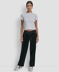 Dkny Jeans Petite Drawstring-Waist Velour Pants