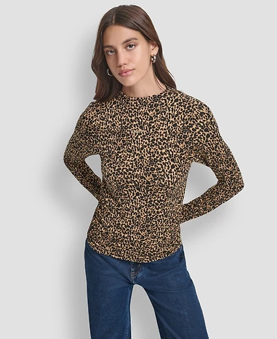 Dkny Jeans Petite Side Ruched Long Sleeves Top