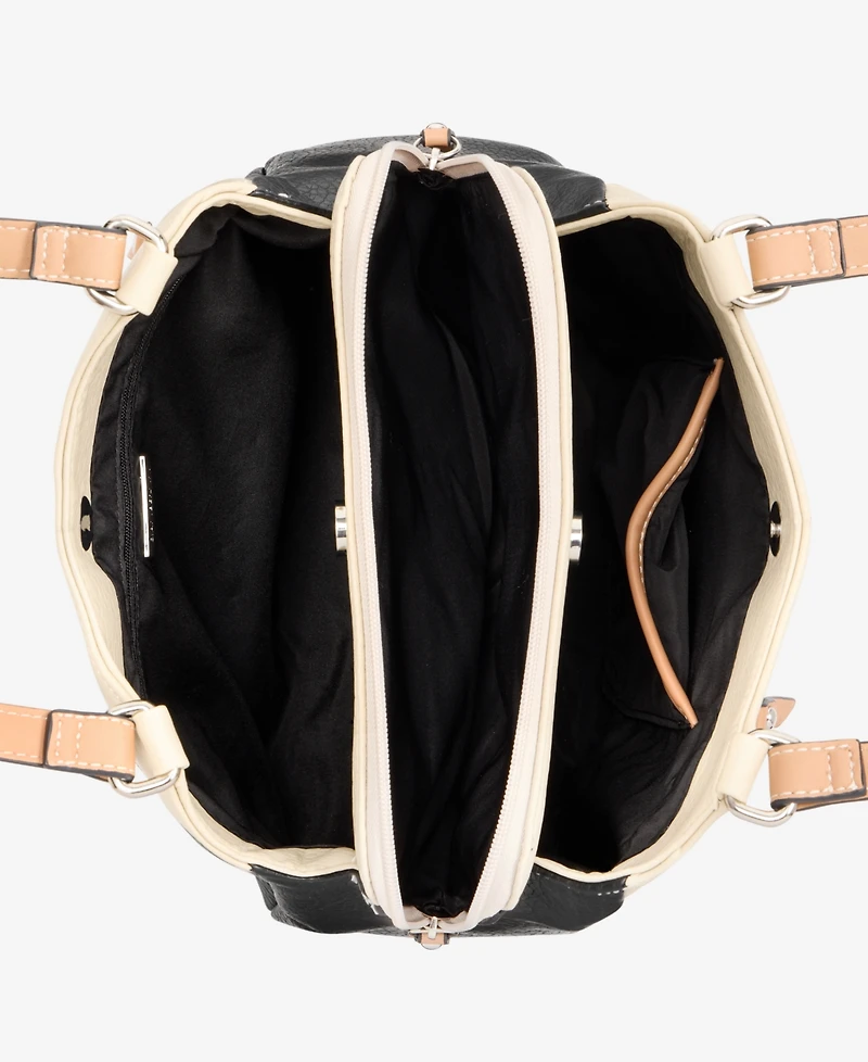 Giani Bernini Colorblock Pebbled 4-Poster Tote, Exclusively at Macy's