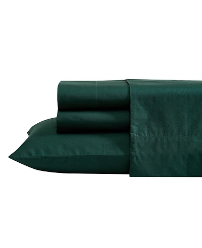 Nautica Solid Cotton Percale 4-Piece Sheet Set