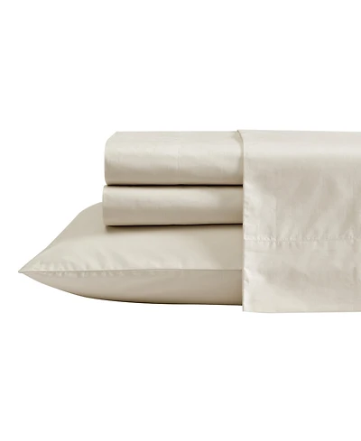 Nautica Solid Cotton Percale 4-Piece Sheet Set, King