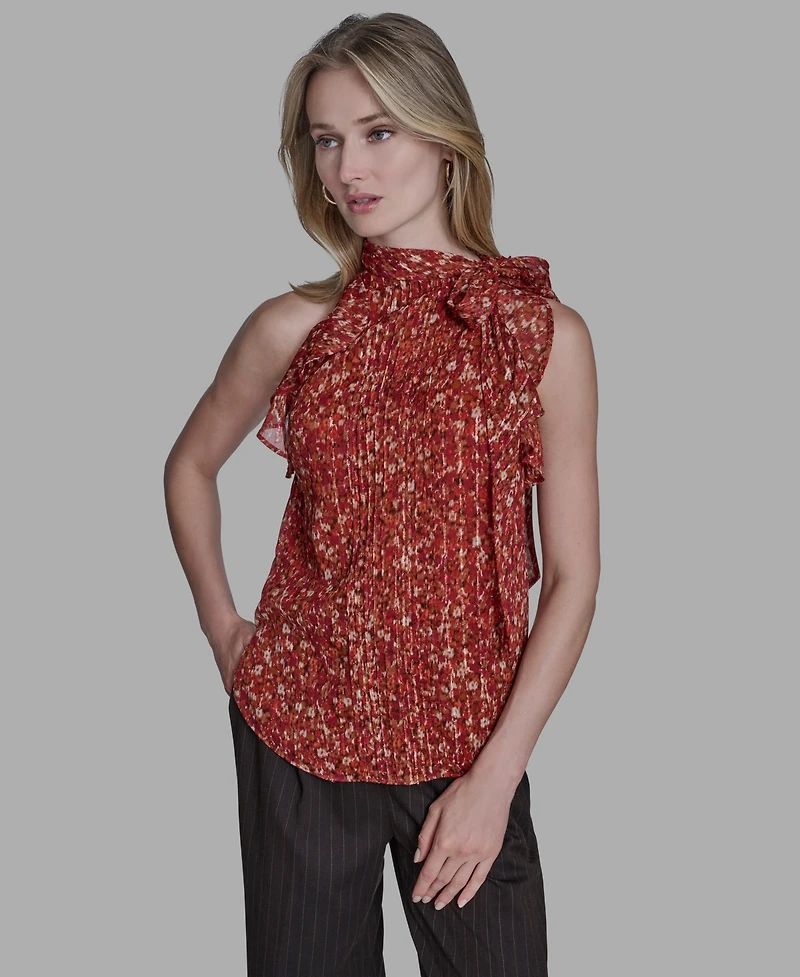 Bcbg Women's Printed Halter Neck Blouse