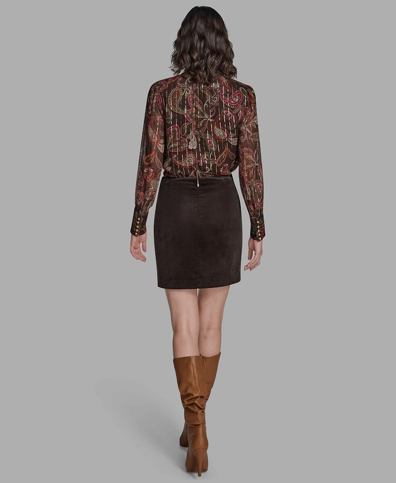Bcbg Women's Corduroy Mini Skirt
