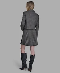 Bcbg Women's Novelty Plaid Button Down Jacket