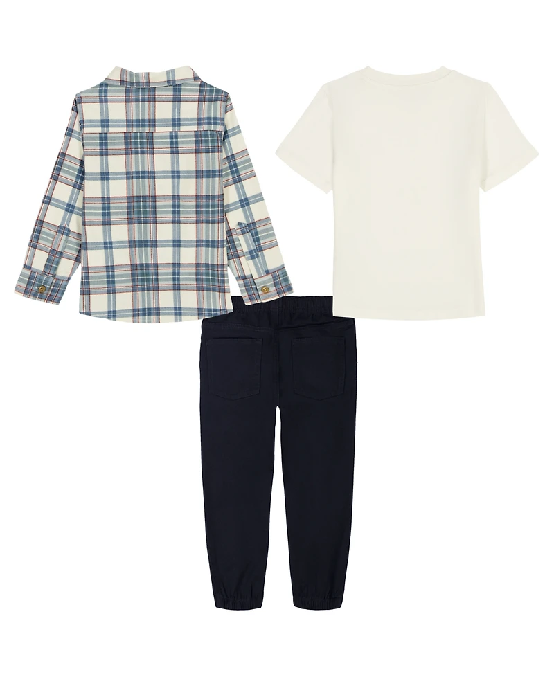 Kids Headquarters Toddler & Little Boys 2T-7 3-Piece Corduroy Shirt, Top and Joggers Set