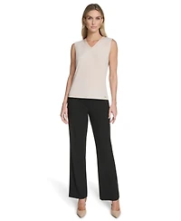 Calvin Klein Women's Mixed-Media Sleeveless Blouse