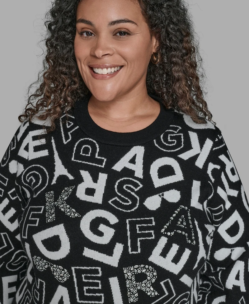 Karl Lagerfeld Paris Plus Scatter Letters Sweater