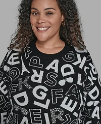 Karl Lagerfeld Paris Plus Scatter Letters Sweater
