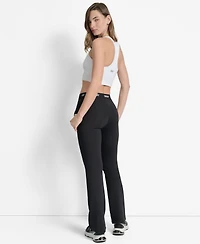 Dkny Women's Logo Elastic High-Waist Flare Pants