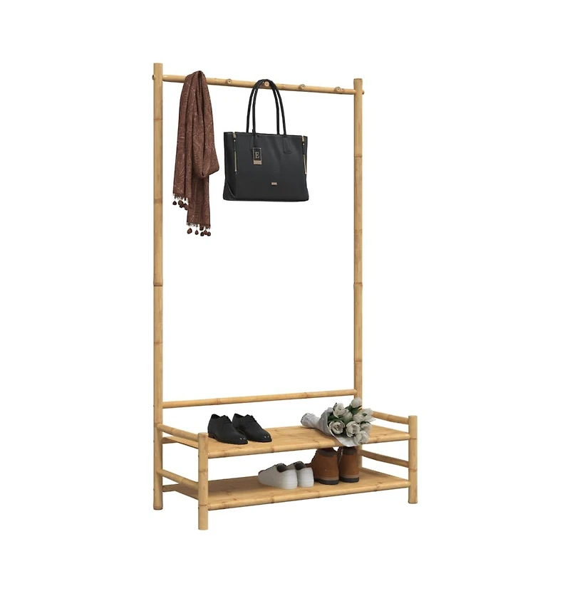 vidaXL Clothes Rack with Shelves 40.6"x15.7"x72" Bamboo