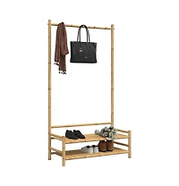 vidaXL Clothes Rack with Shelves 40.6"x15.7"x72" Bamboo
