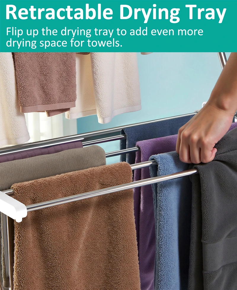 2-Tier Clothes Drying Rack with Adjustable Gullwing Arms