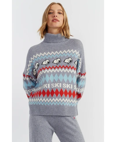 Chinti & Parker Women's Wool-Cashmere Snoopy Ski Fairisle Sweater