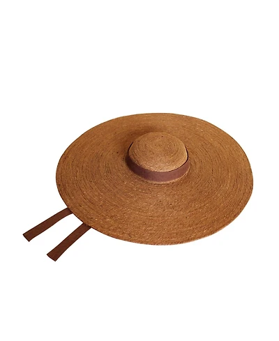 Brunna.Co Lola Wide Brim Jute Straw Hat In Havana Brown