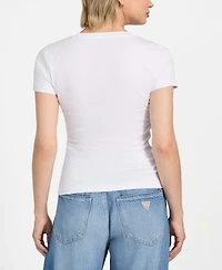 Guess Women's Embroidered Rhinestone Logo T-Shirt
