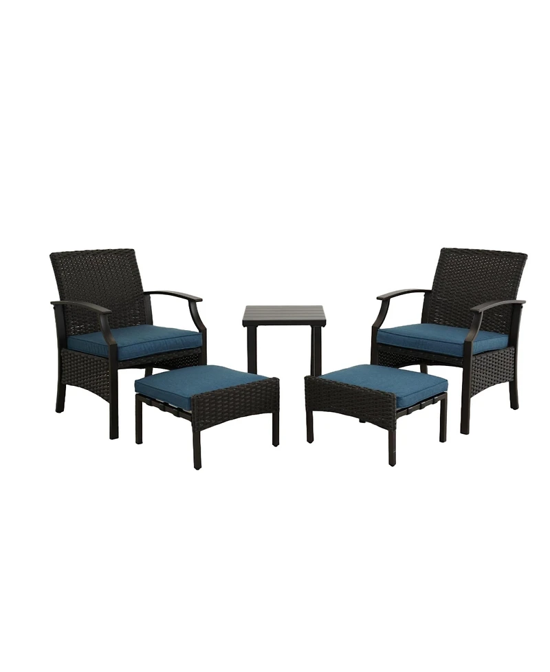 Boyel Living Wicker Coated Detachable Chat Set - 5 Pieces