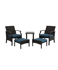 Boyel Living Wicker Coated Detachable Chat Set - 5 Pieces