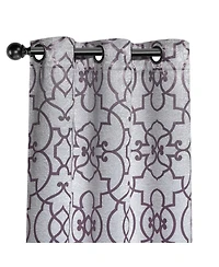 Kate Aurora Living 2 Pack Reversible Geometric Room Darkening Grommet Curtains - 38 in. W x 84 in. L, Lavender/Purple